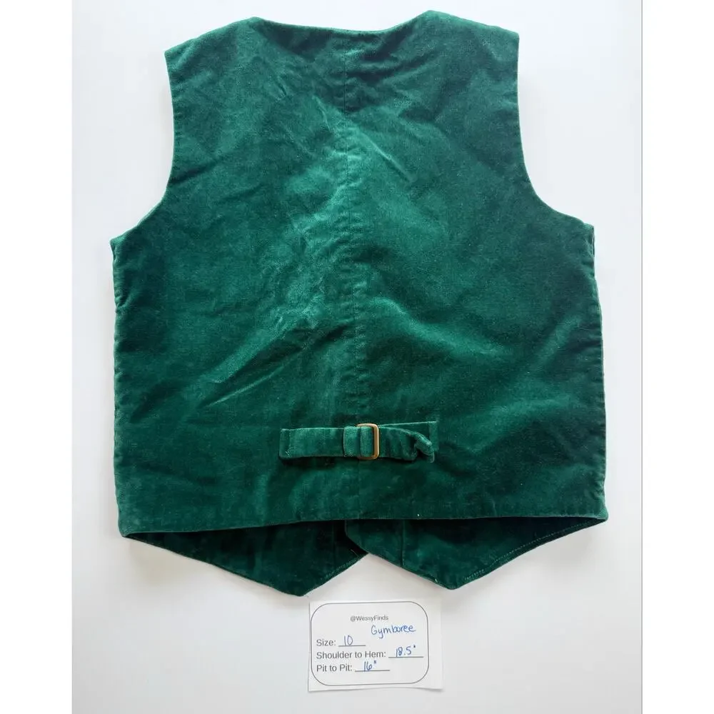Gymboree Boys Green Velvet Vest Size 10 Holiday Christmas